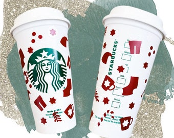 Christmas Eve Starbucks Stocking Reusable Cold Cup With Lid & Straw or Hot Cup  Tumbler Christmas Halloween Thanksgiving Christmas 2022fall 