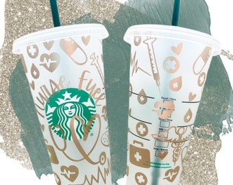 Starbucks Nurse Fuel Starbucks Nurse Hot and Cold Cup Starbucks Tumbler with Name Medical Starbucks Cup with Name Nurse RN Spring 2024