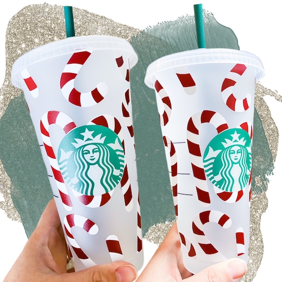 Sister Novelties Set of 2 Reusable Coffee Cups with Lids, Light Up Christmas Tumbler, Plastic Cups with Lids and Straws, Tumbler Cups with Lids