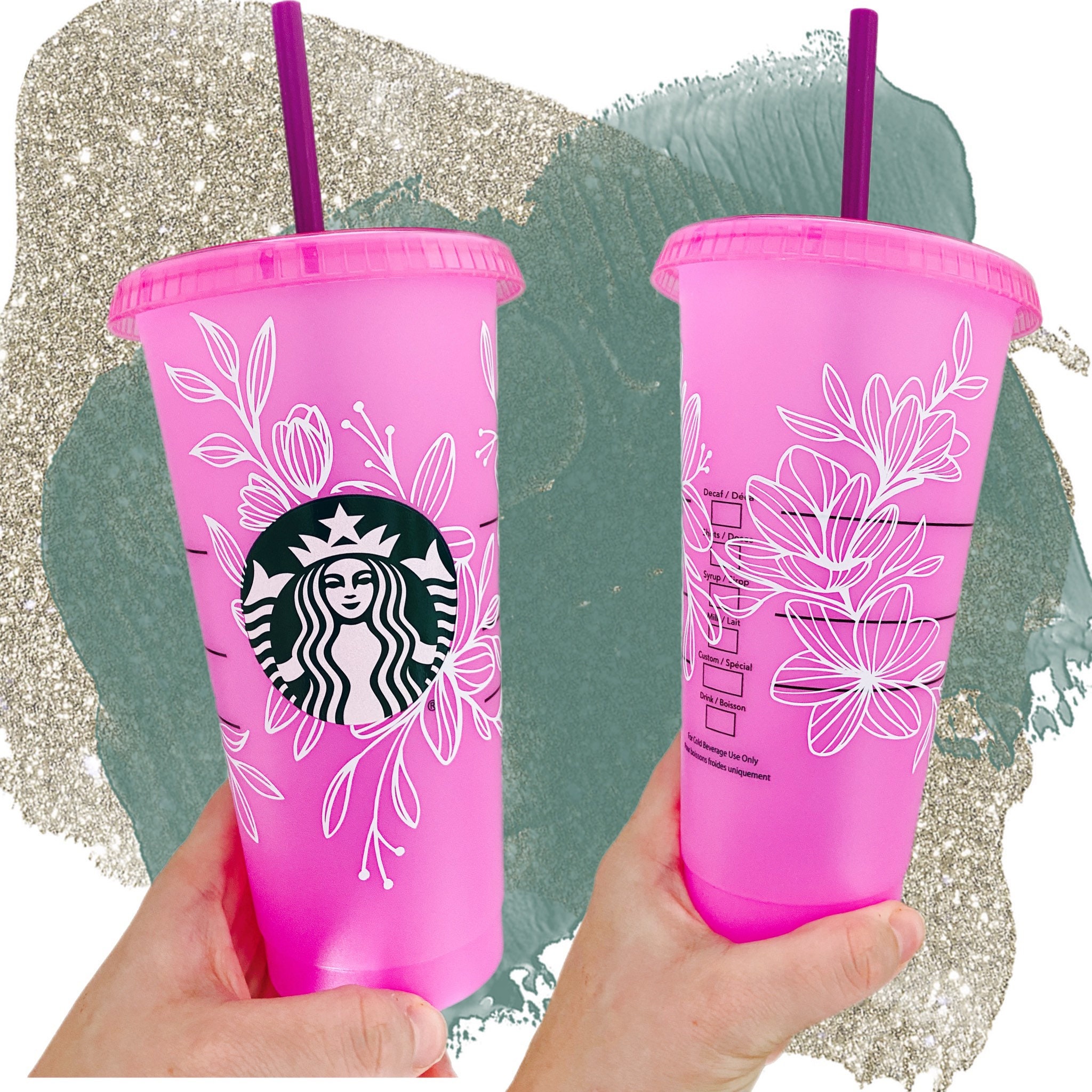 16oz Reusable Starbucks hot cup with hearts – roseandbearofficial