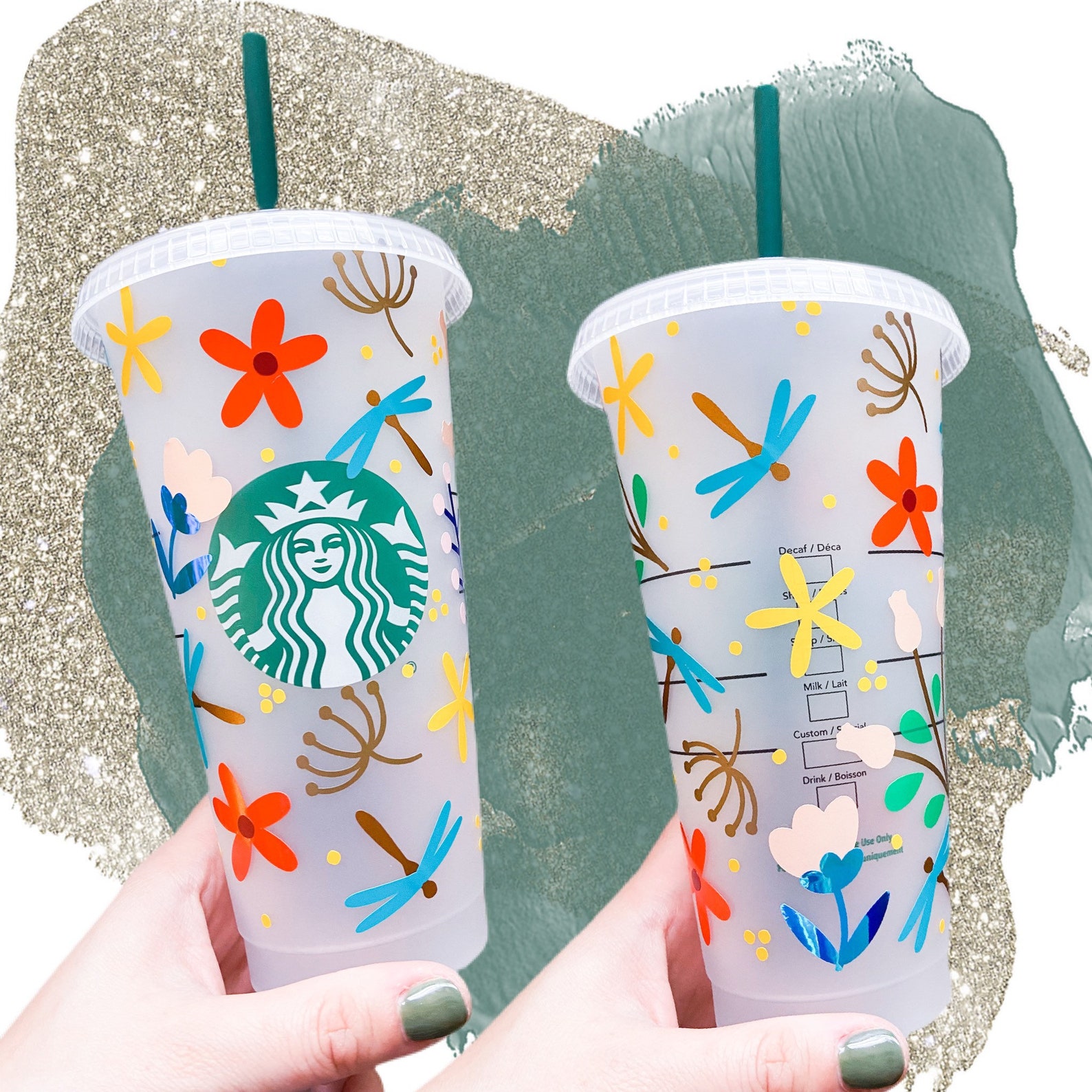Starbucks Cold Cup With Straw Starbucks Cold Cup Spring/ Etsy
