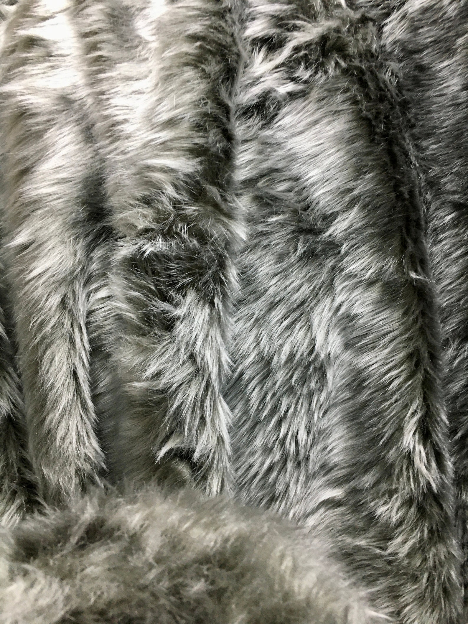 Gray Faux Fur Fabric Gray Craft Fur Gray Furry Fabric Gray Etsy
