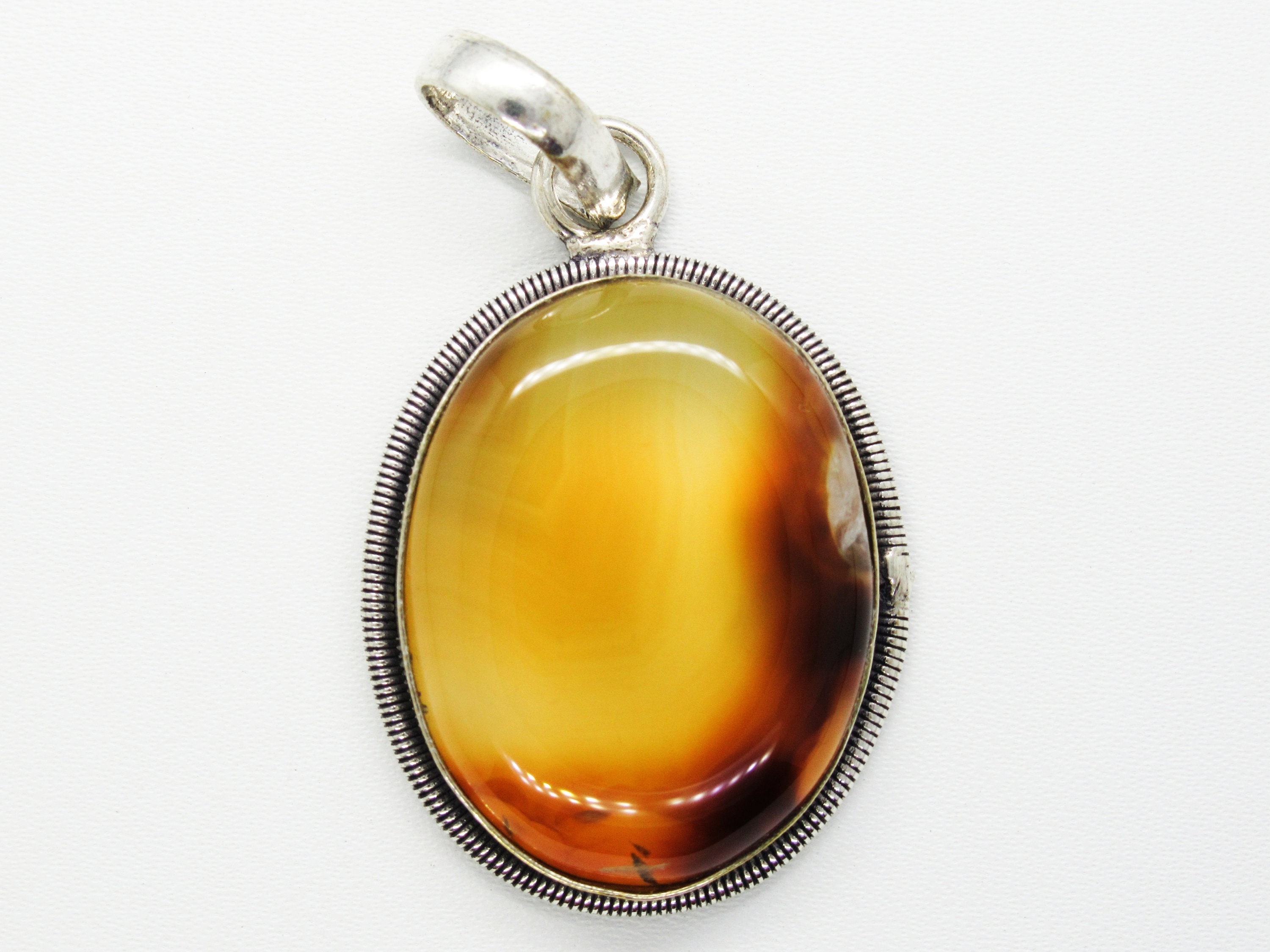 Natural Yellow Agate Gemstone Silver Pendants Yellow Color | Etsy