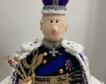 Koning Charles III kroning uniform theemuts patroon