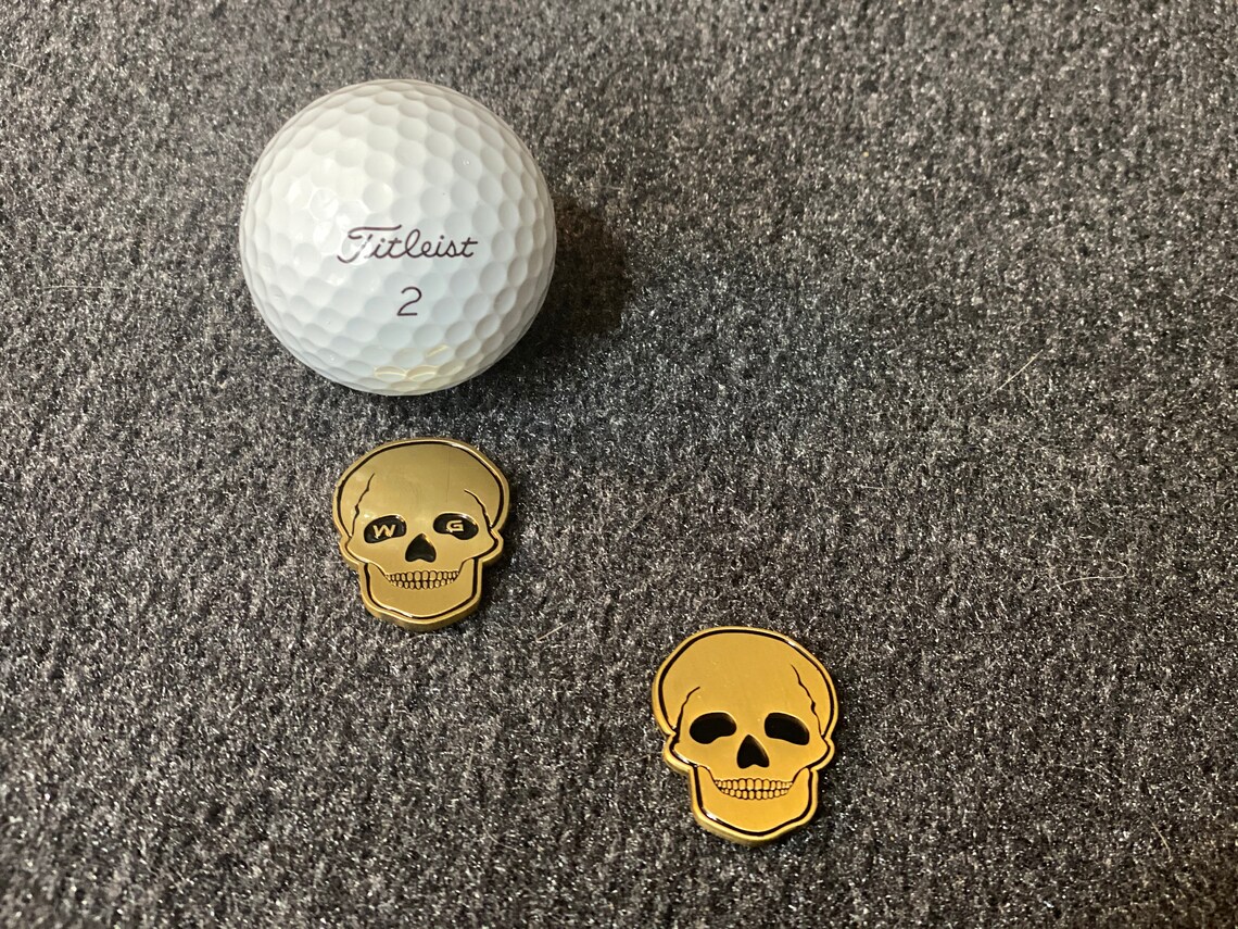 Golden Skull Golf Ball Marker Etsy New Zealand
