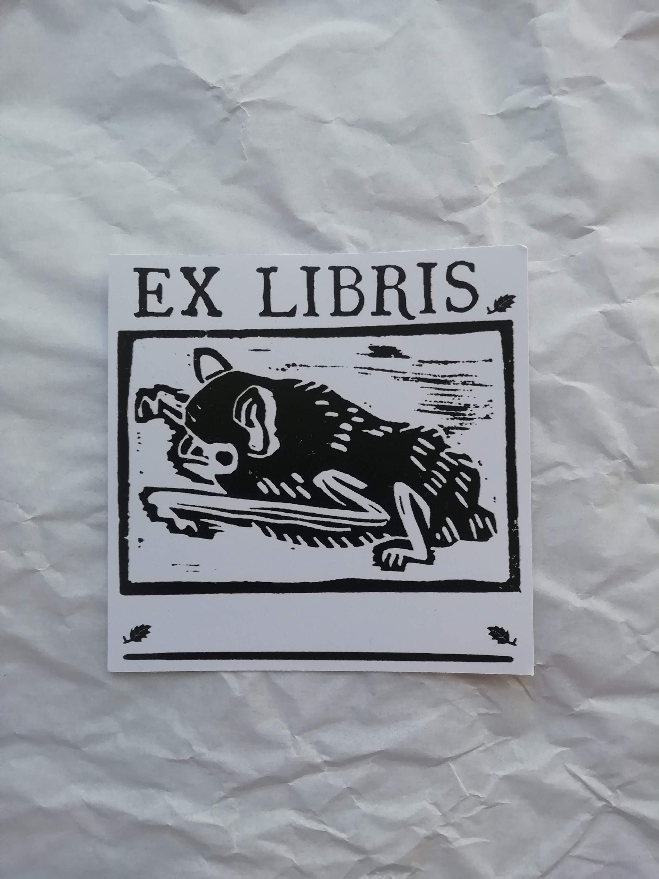 Bat Ex Libris Sticker Bookplate | Etsy