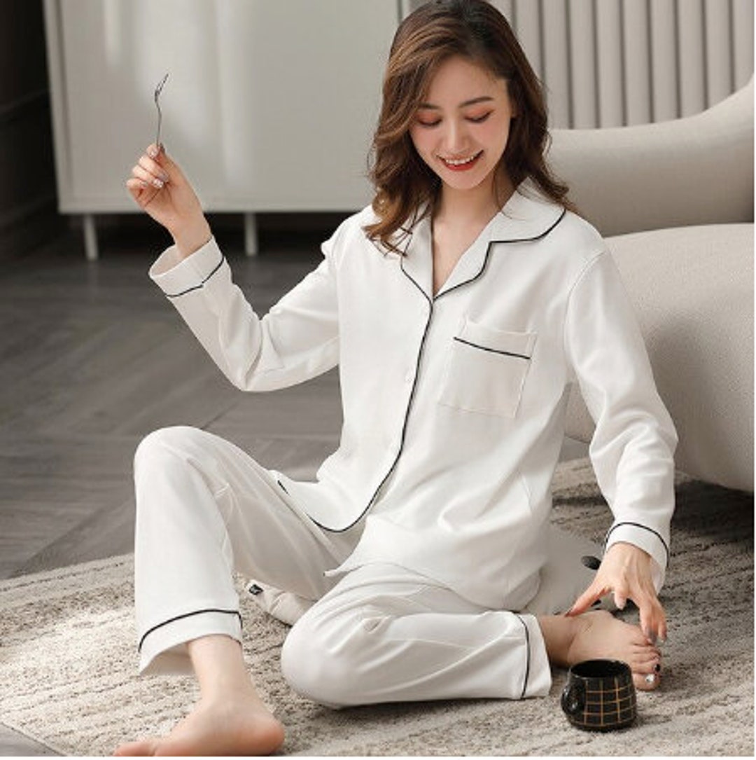 Winter Cotton Pajamas Women Lounge Sleepwear Solid Bedroom - Etsy