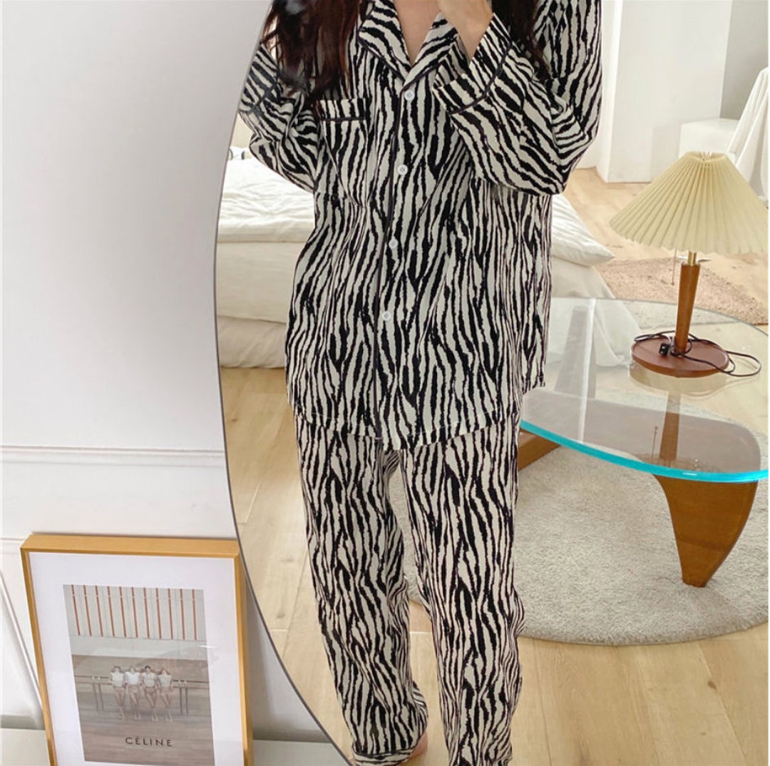Spring and Autumn Sleepwear Set Home Clothes for Women Zebra - Etsy