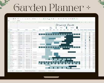 Google Sheets Garden Planner Template, Growing Guide (Digital Download)