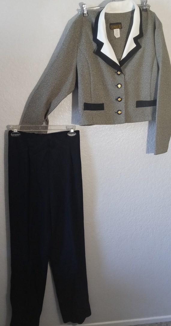 Virgo II Pants suit with gold buttons