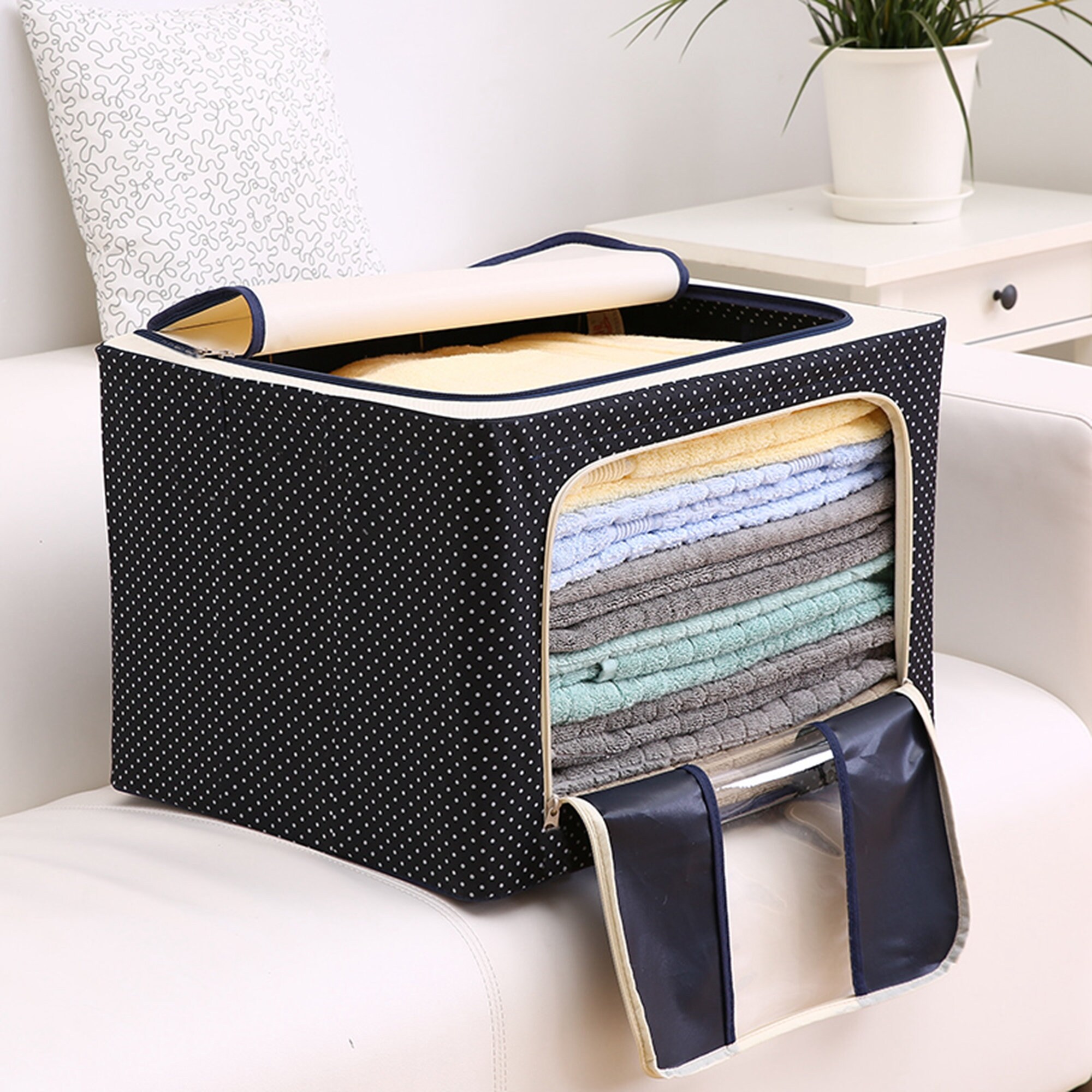 Steel Frame Storage Box Oxford Cloth Storage Box Quilt Storage Etsy