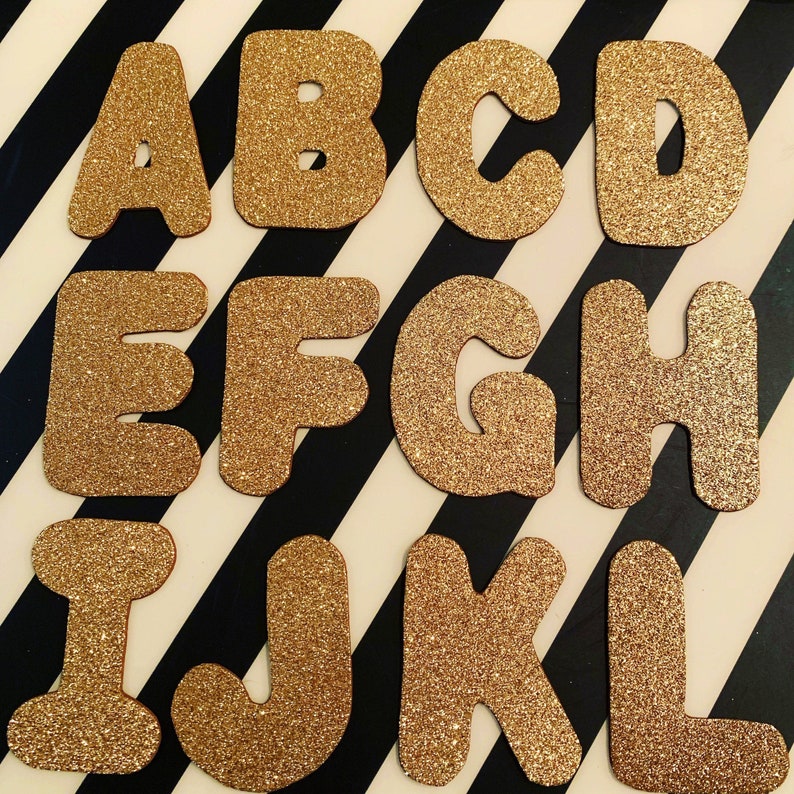 Fine Glitter Foam Alphabet Large Capital Letters AZ Sparkle Etsy