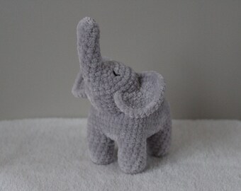 Crochet Gray Elephant Plush