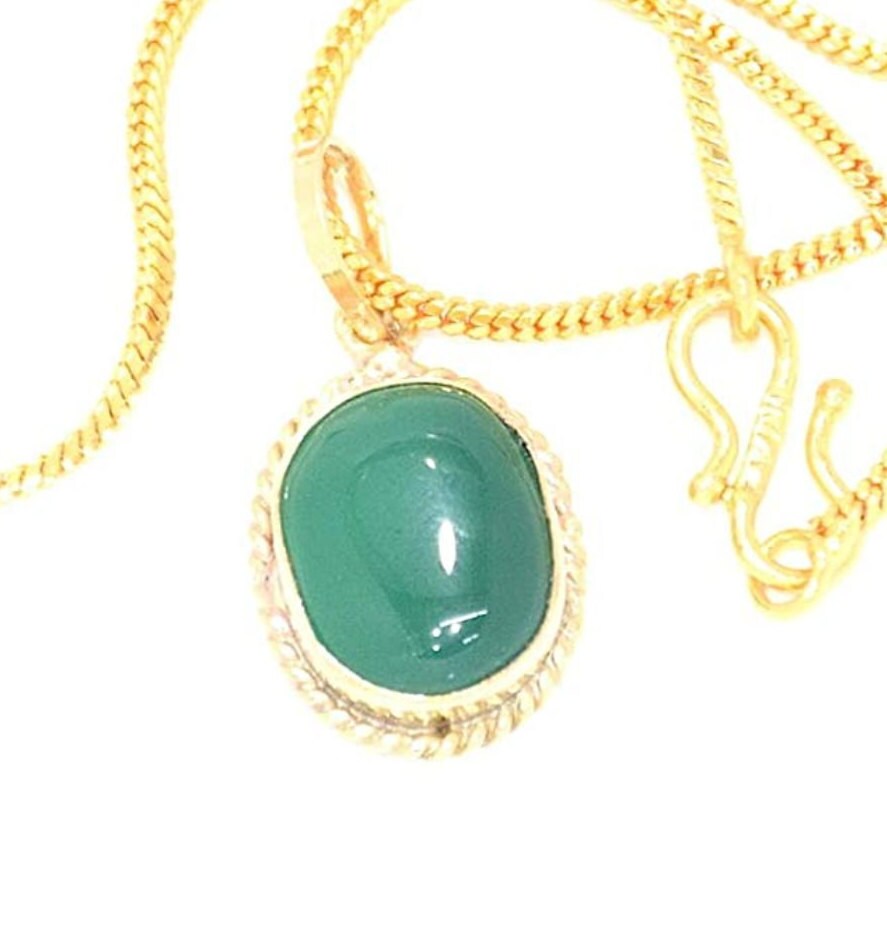 5.20 Carat Natural Emerald Locket 14 k Gold Plated Pendant Etsy