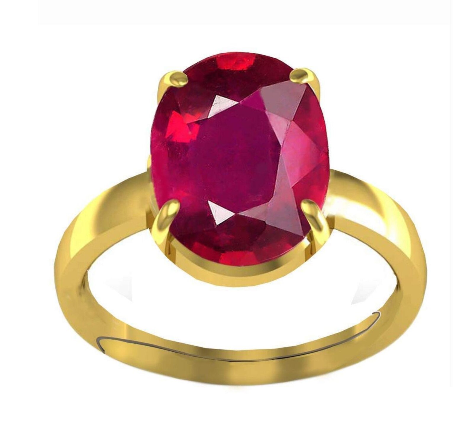 5.35 Ct. Natural Red Ruby 14 k Gold Plated Rings for All | Etsy