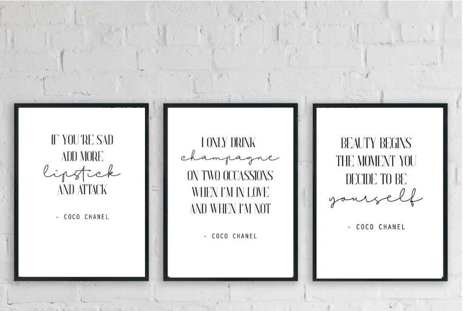 Chanel Quote Print Set of 3 