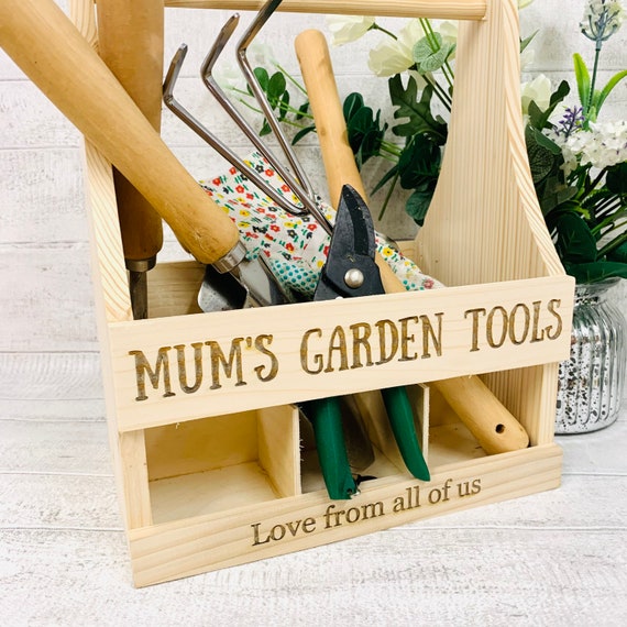 Garden Tool Carrier, Tool Caddy, Garden Gift, Personalised, Laser