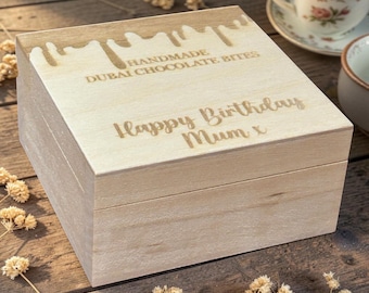 Dubai chocolate bites, gift boxed Dubai chocolates, pistachio cream, keepsake box, personalised chocolate treat