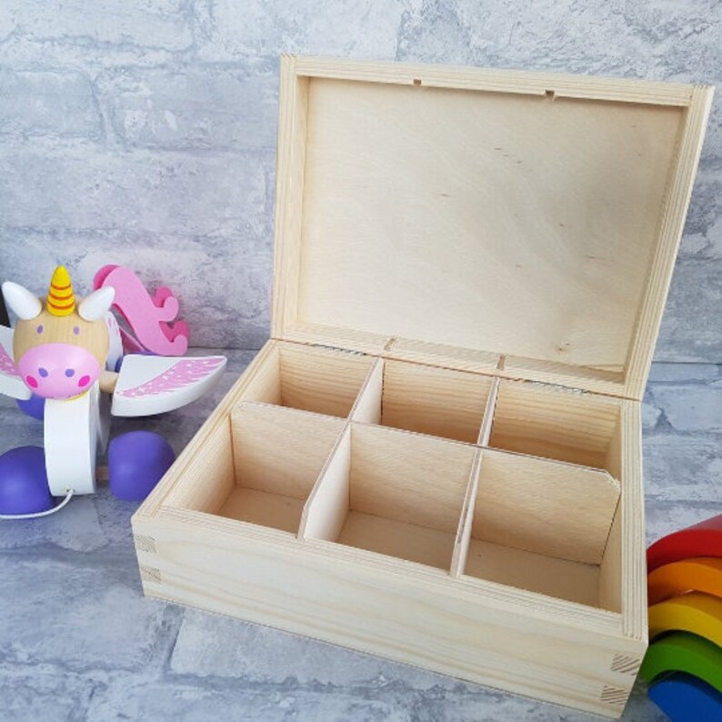Bobbles & Bows Box, Personalised Hair Accessories Storage, Unicorn Design, Hair Clips Box, Hair