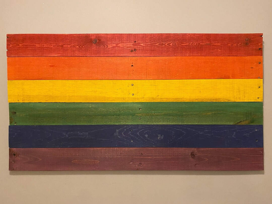 Pride/ally Flag Reclaimed Wood Wall Decor 36x19x1 Etsy