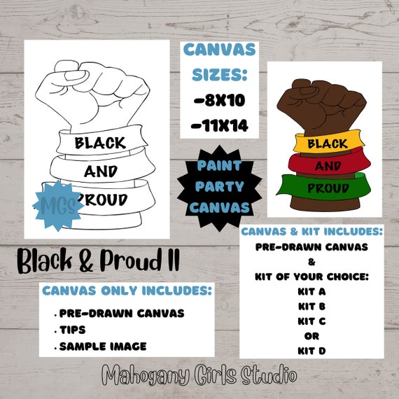 Pre Drawn Canvas/ Black Love/presketched Canvas/ DIY Paint Party