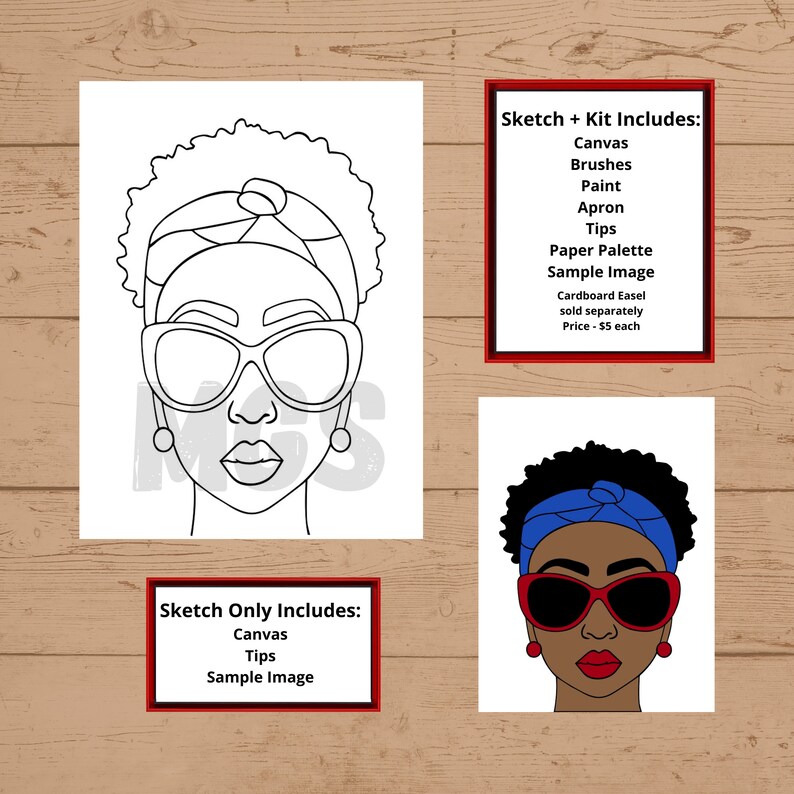 Summer / Predrawn Canvas / Presketched Canvas / Outlined Etsy