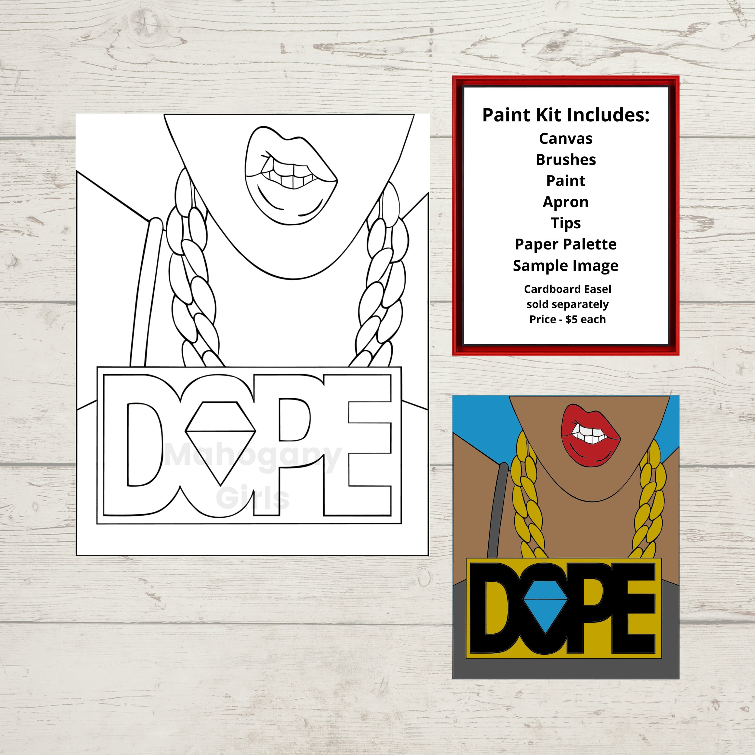 Dope / Pre-drawn Canvas / Pre-Sketched Canvas / Outlined | Etsy