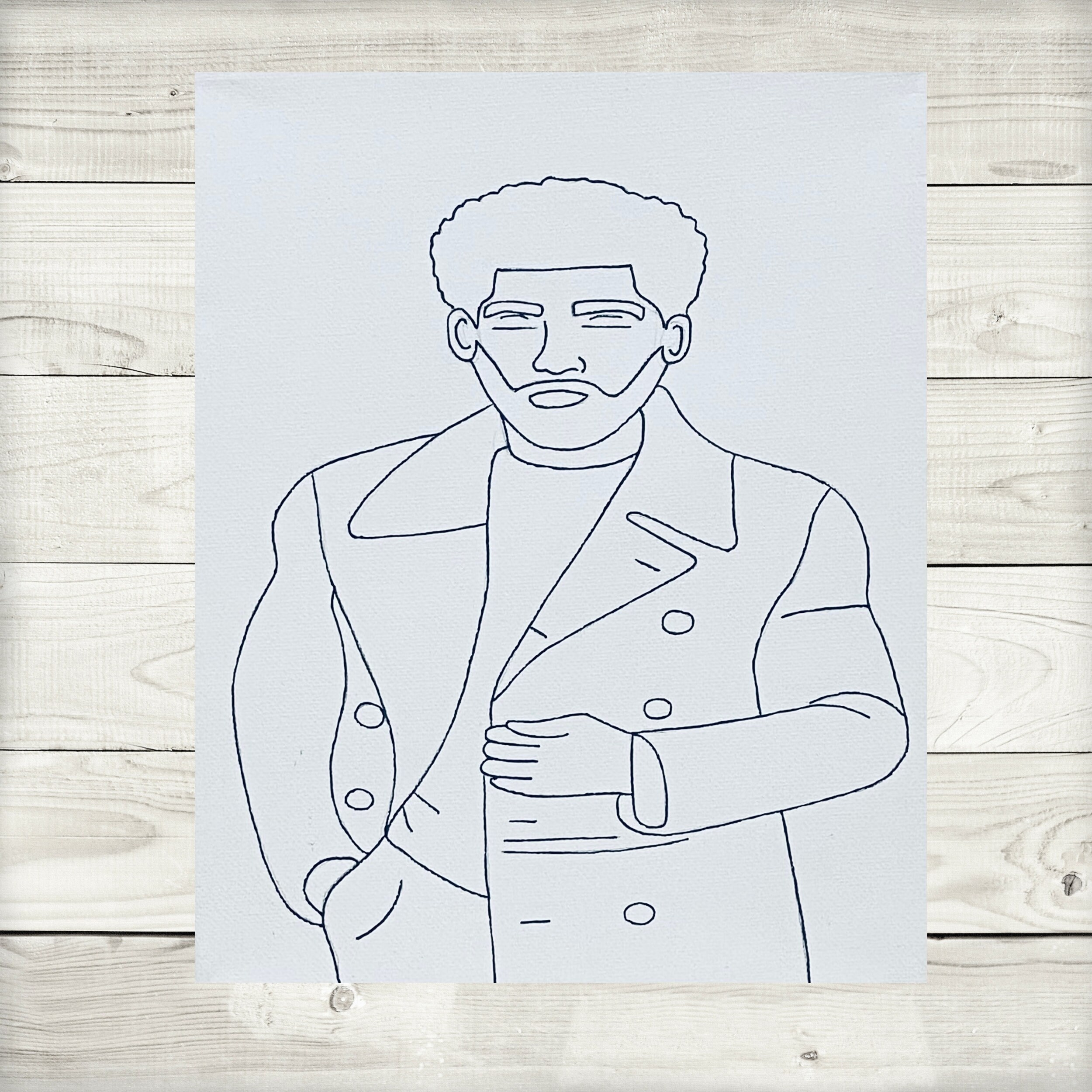 Mr. Too Cool PreSketched Canvas For Painting DIY Sip and Etsy