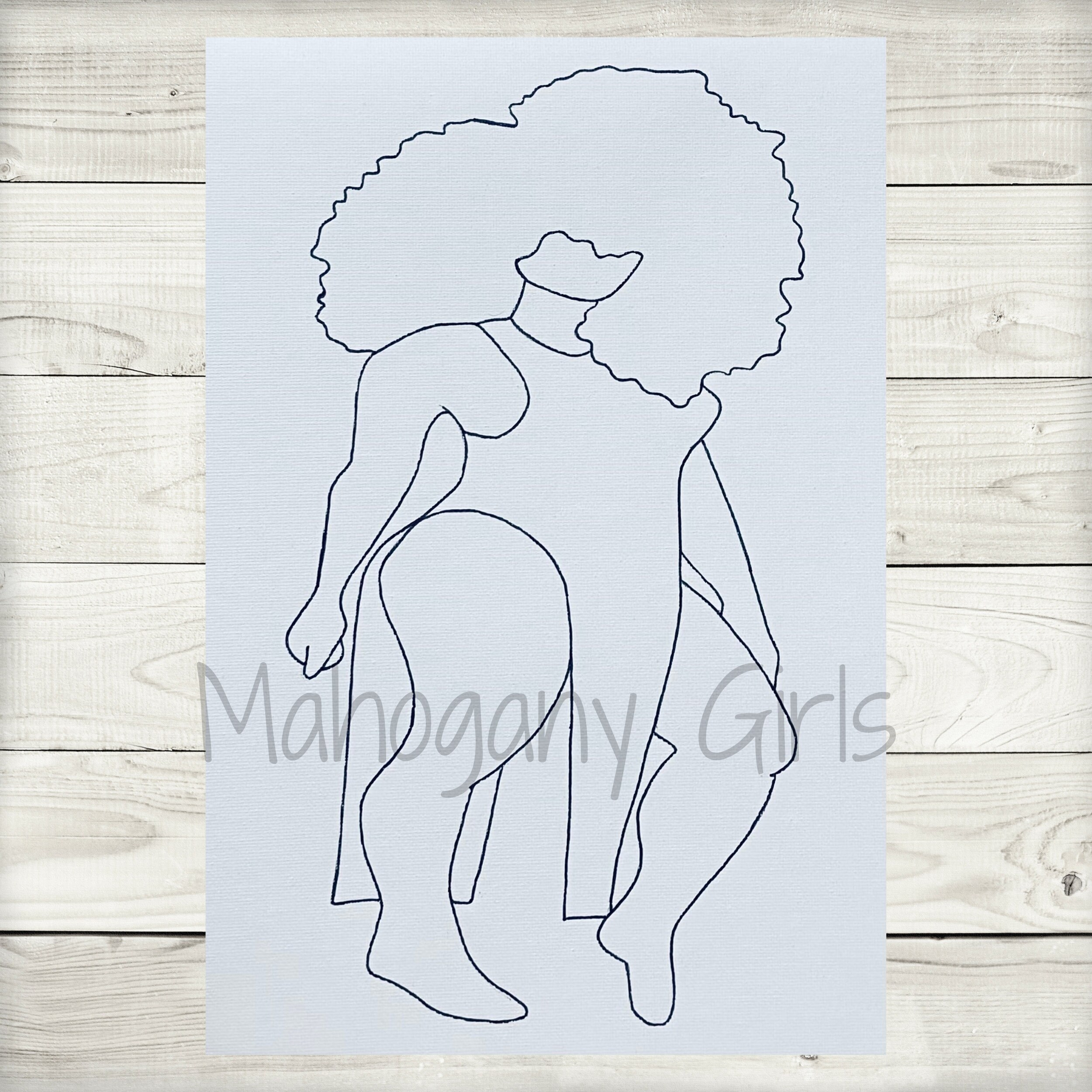 Saturday / Predrawn Canvas / PreSketched Canvas / Outlined Etsy