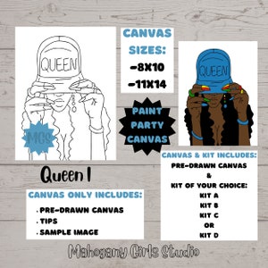 Kneeling Queen Pt 2 Pre Sketched Canvas Pre Drawn Canvas for