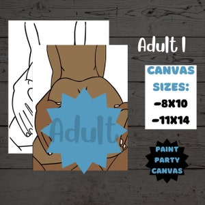 Adult I / Pre-drawn Canvas / Pre-Sketched Canvas / Outlined Canvas / Sip and Paint / Paint Kit / Canvas Painting / DIY Paint Party