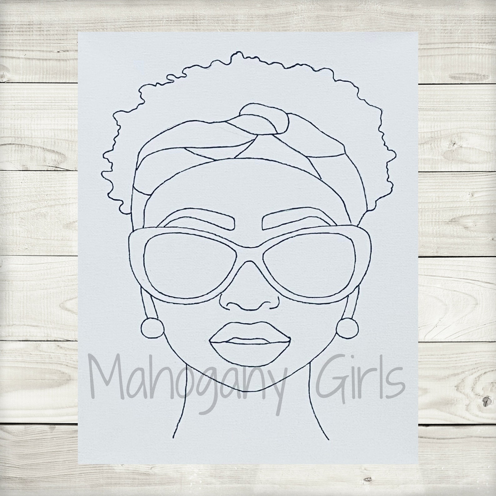 Summer / Predrawn Canvas / PreSketched Canvas / Outlined Etsy