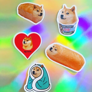 Doge perro pan helado pegatinas x5 Meme divertido Internet | Etsy