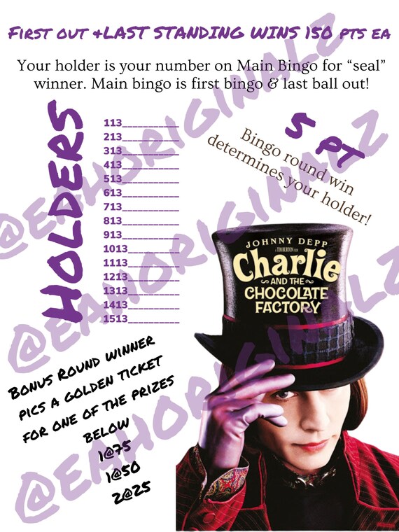 Charlie and the Chocolate Factory Game Board Etsy