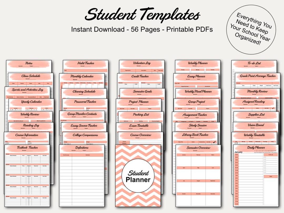 Student File.pdf Student Templates (PDF), Instant Digital Download - Etsy