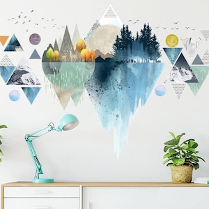 Geometry Wall Stickers Triangle, Nordic Style Wall Decals, Nursery Wall Decals for Living room, Bedroom, Removable Wall Arts, Home Decor