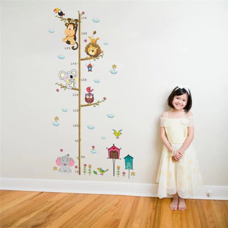 Wall Sticker Decal Child Baby Infant Height Measure Chart 180cm/6 Feet Tree & Monkey by DongFan 