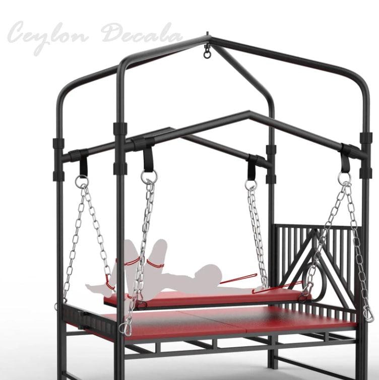 X-Frame  BDSM Metal Furniture Large Adult Punishment Restraint Tool Multiple Play Training Slave Bondage Love  Bed Swing