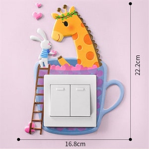 Animal Switch Decal, Cartoon Animals Switch Wall Decals, Switch Cover Stickers, Vinyl Wall Decal, Nursery Room Decor, Animal Wall Decals