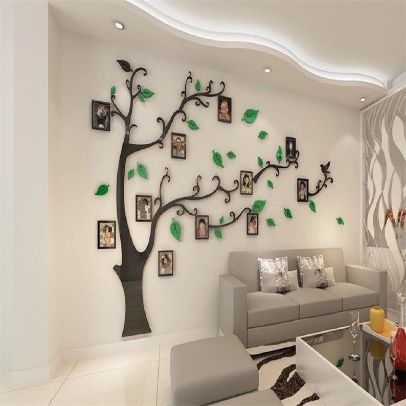 Family Tree Wall Decal, Large Family Tree With Photo Frames Wall