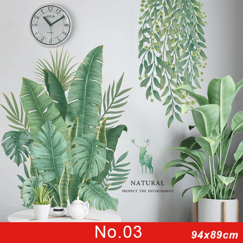 Jungle Wall Decals Tropical Wall Stickers Tropical Jungle Etsy