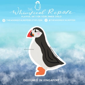 Sticker macareux macareux pour bouteille d'eau, cadeau pour amoureux des macareux, sticker macareux macareux mignon pour ordinateur portable, cadeaux macareux pour elle, cadeaux pour gardien de zoo, pour ornithologue