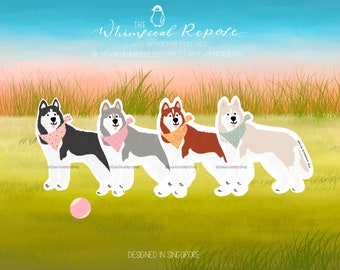 Siberian Husky Sticker for Waterbottle, Husky Mum Gift, Cute Husky Decal for Laptop, Husky Gifts for Women, Husky Memorial Keepsake Gifts