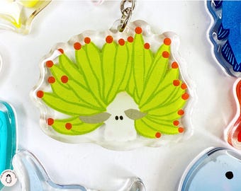 Leaf Sheep Keychain for Women, Nudibranch Keychain, Cute Nudibranch Bag Charm for Purse, Marine Animal Gifts for Her, New Driver Keychain