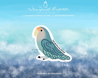 Dutch Blue Lovebird Sticker for Tumbler, Bird Mom Gift, Cute Lovebird Decal for Laptop, Lovebird Gift for Her, Parrot Memorial Keepsake Gift