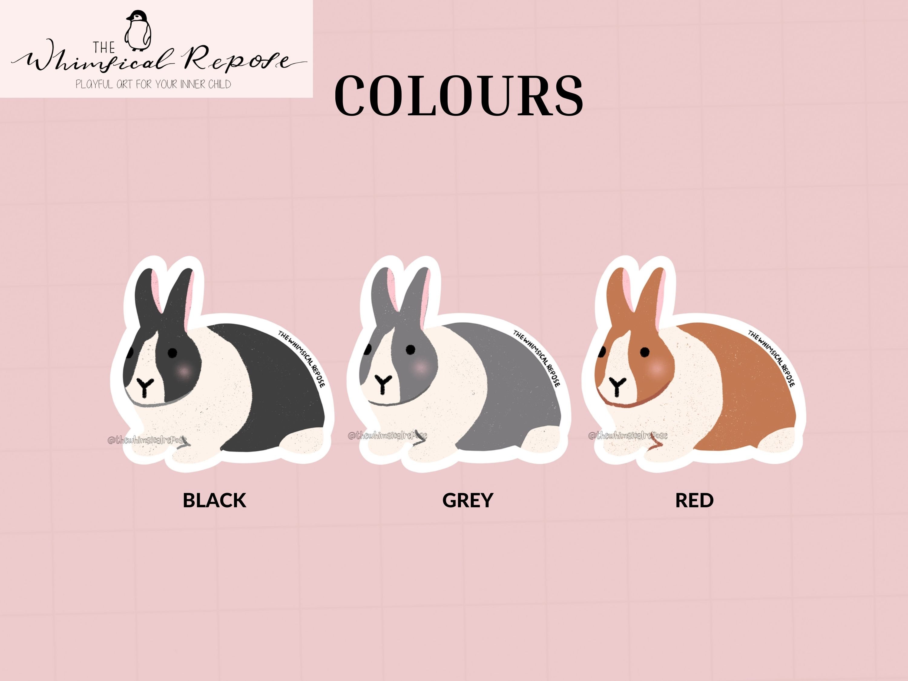 Dutch Rabbit Sticker for Tumbler, Cute Rabbit Decal for Laptop, Bunny ...