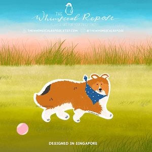 Shetland Sheepdog Sticker for Tumbler, Sheltie Mum Gift, Cute Sheltie Decal for Laptop, Sheltie Gifts for Women, Sheltie Memorial Gifts