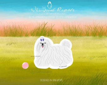 Maltese Sticker for Waterbottle, Dog Mom Gift, Cute Dog Decal for Laptop, Maltese Gifts for Women, White Dog Art Memorial Keepsake Gifts