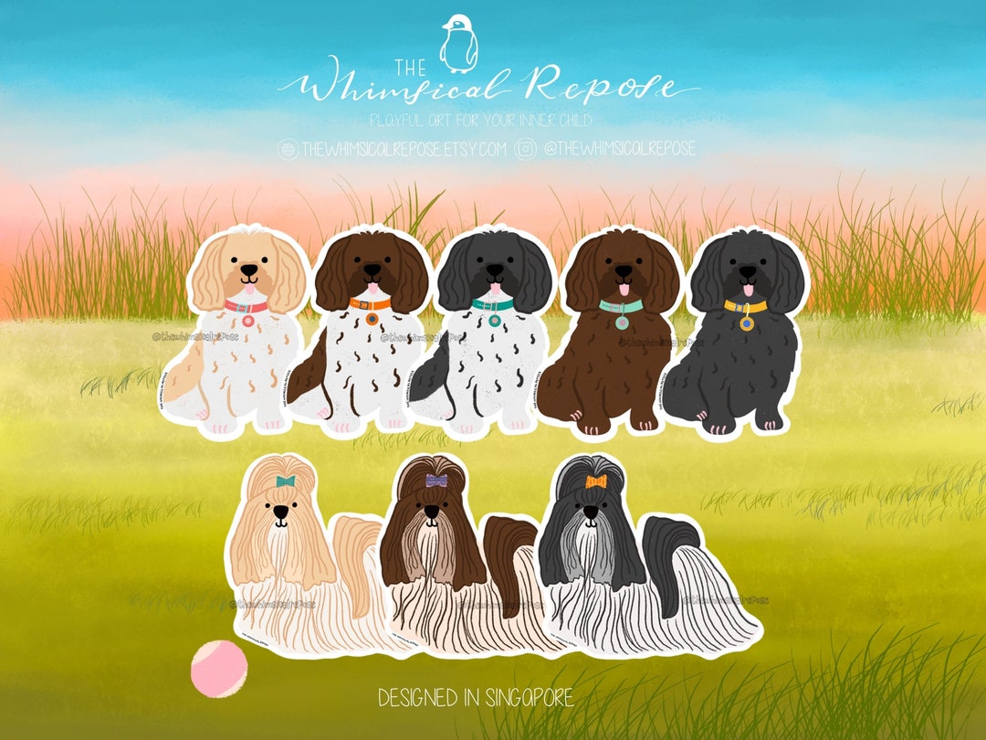 Shih Tzu Die Cut Sticker, Dog Breed Waterproof Vinyl Laptop Decal, Pet ...
