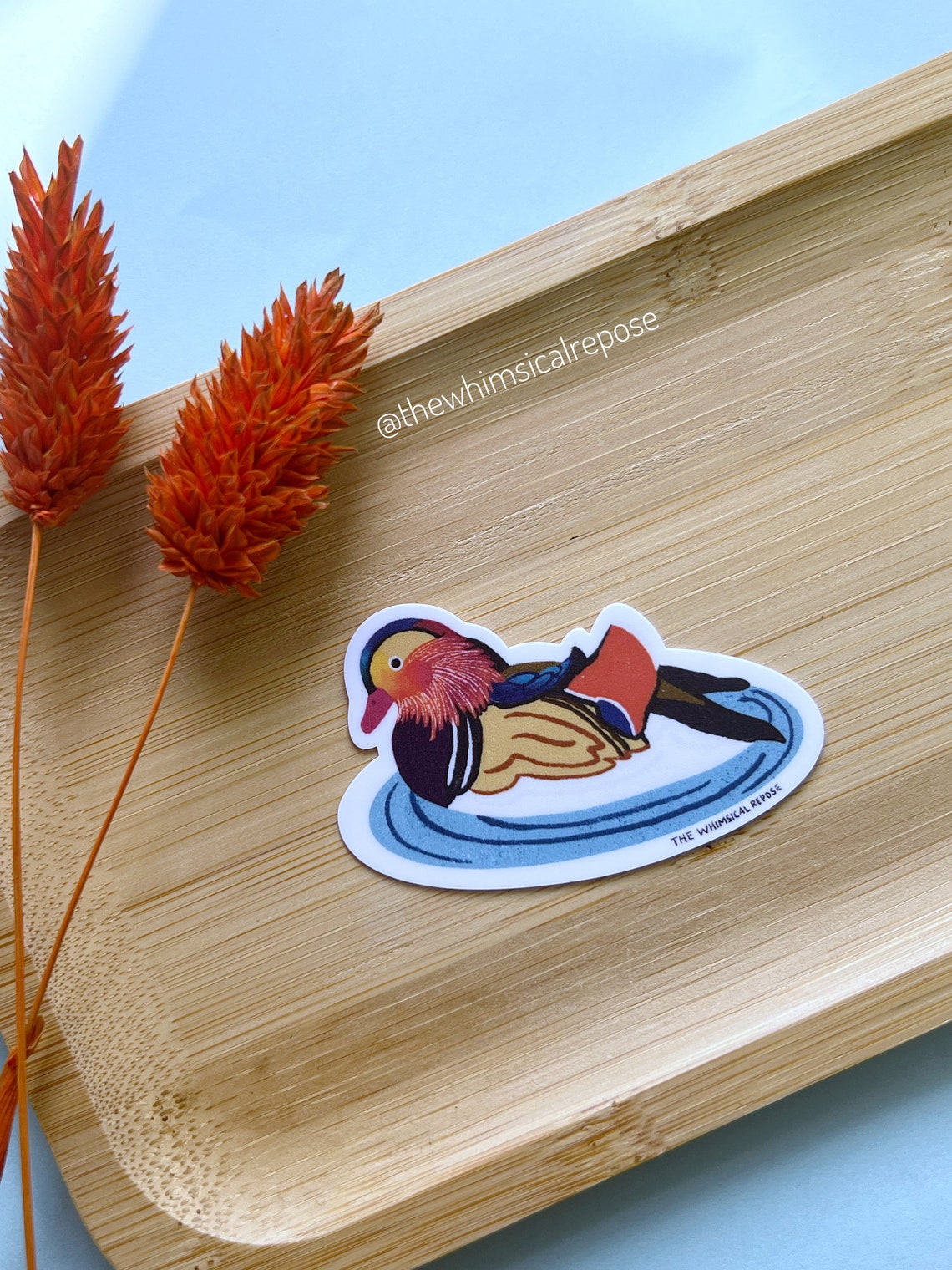 Mandarin Duck Die Cut Vinyl Sticker, Bird Breed Waterproof Laptop Decal ...
